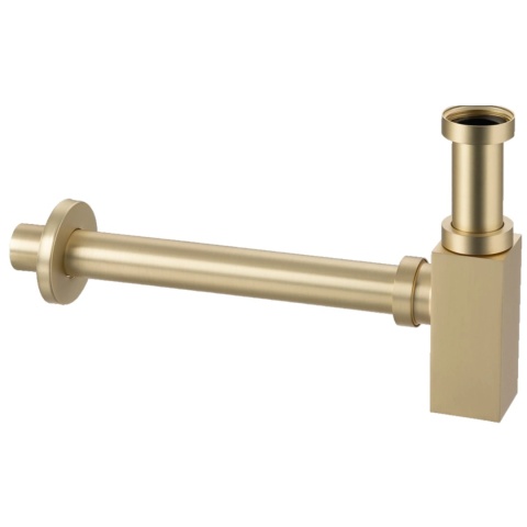 Syfon umywalkowy mosiężny kwadratowy Brushed Gold Syfon umywalkowy mosiężny kwadratowy Brushed Gold