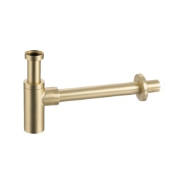 Syfon umywalkowy mosiężny okrągły Brushed Gold