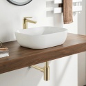 Syfon umywalkowy mosiężny okrągły Brushed Gold