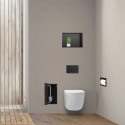 WALL-BOX BRUSH "S" LEWY - BLACK GLASS 53,2 x 23,2 x 15 cm