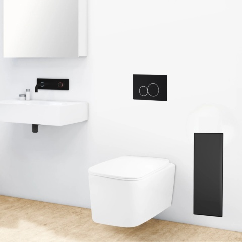WALL-BOX BRUSH "S" LEWY - BLACK GLASS 53,2 x 23,2 x 15 cm WALL-BOX BRUSH "S" LEWY - BLACK GLASS 53,2 x 23,2 x 15 cm