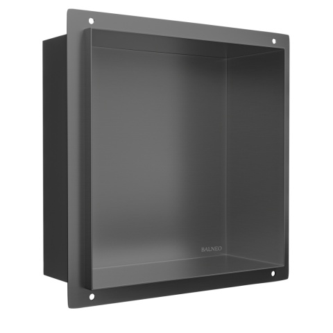 WALL-BOX NO RIM - Półka wnękowa bezramkowa Gun Metal 30x30x10 cm WALL-BOX NO RIM - Półka wnękowa bezramkowa Gun Metal 30x30x10 cm