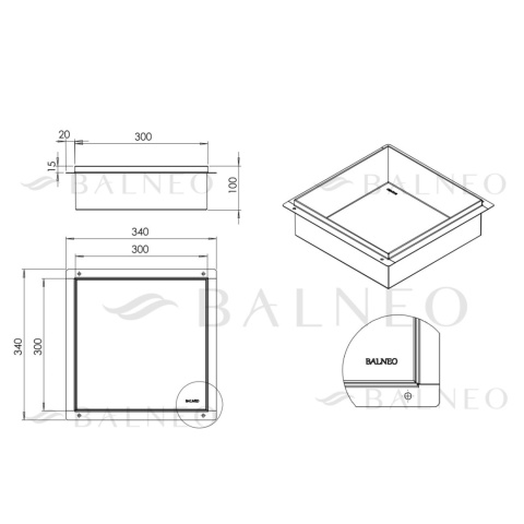 WALL-BOX NO RIM - Półka wnękowa bezramkowa Gun Metal 30x30x10 cm WALL-BOX NO RIM - Półka wnękowa bezramkowa Gun Metal 30x30x10 cm