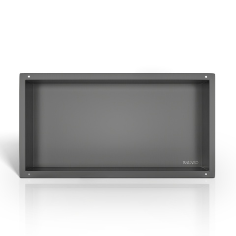WALL-BOX NO RIM - Półka wnękowa bezramkowa Gun Metal 60x30x10 cm WALL-BOX NO RIM - Półka wnękowa bezramkowa Gun Metal 60x30x10 cm