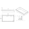 WALL-BOX NO RIM - Półka wnękowa bezramkowa Gun Metal 60x30x10 cm