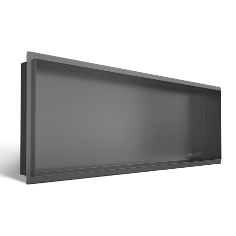 WALL-BOX NO RIM - Półka wnękowa bezramkowa Gun Metal 90x30x10 cm WALL-BOX NO RIM - Półka wnękowa bezramkowa Gun Metal 90x30x10 cm