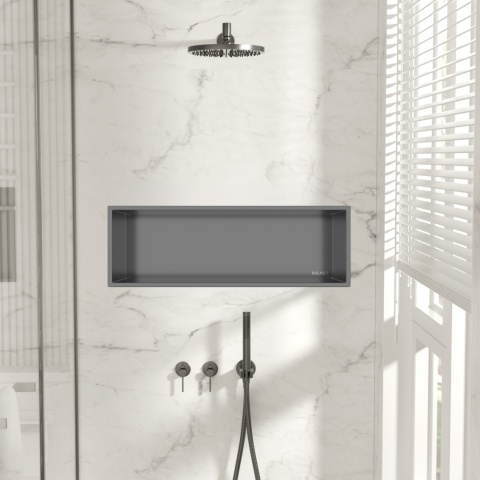 WALL-BOX ONE Gun Metal Półka wnękowa ze stali nierdzewnej 60x20x10 cm WALL-BOX ONE Gun Metal Półka wnękowa ze stali nierdzewnej 60x20x10 cm