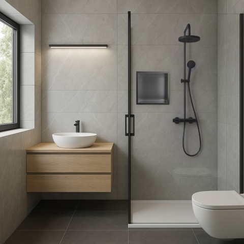 WALL-BOX ONE - Półka wnękowa GUN METAL 30x30x10 cm WALL-BOX ONE - Półka wnękowa GUN METAL 30x30x10 cm