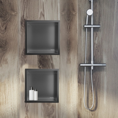 WALL-BOX ONE - Półka wnękowa GUN METAL 30x30x7 cm WALL-BOX ONE - Półka wnękowa GUN METAL 30x30x7 cm
