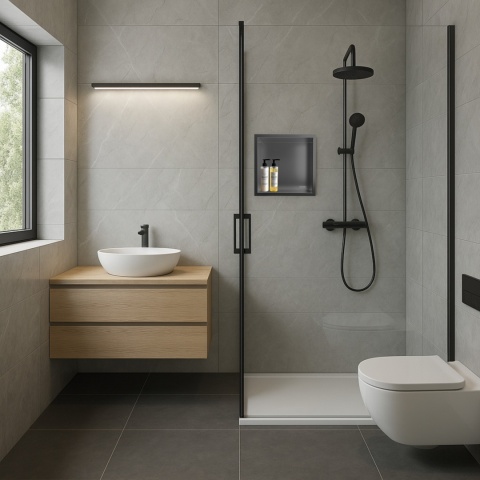 WALL-BOX ONE - Półka wnękowa GUN METAL 30x30x7 cm WALL-BOX ONE - Półka wnękowa GUN METAL 30x30x7 cm