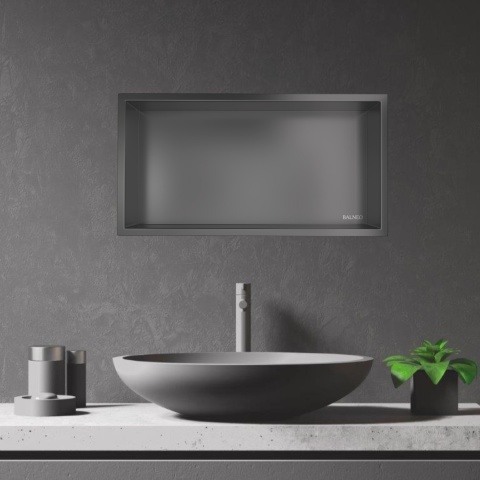 WALL-BOX ONE - Półka wnękowa GUN METAL 60x30x7 cm WALL-BOX ONE - Półka wnękowa GUN METAL 60x30x7 cm