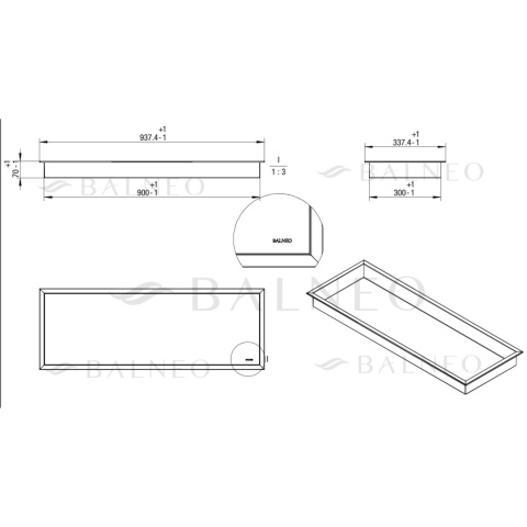 WALL-BOX ONE - Półka wnękowa INOX 90x30x7cm WALL-BOX ONE - Półka wnękowa INOX 90x30x7cm