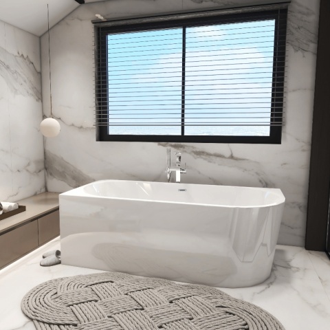 Wanna wolnostojąca narożna lewa AVOLA WHITE - 150 x 75 cm Wanna wolnostojąca narożna lewa AVOLA WHITE - 150 x 75 cm