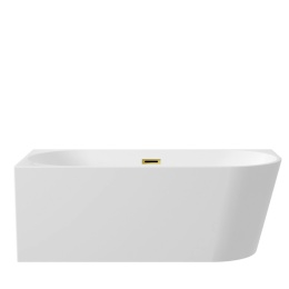 Wanna wolnostojąca narożna lewa AVOLA z pokrywką MIRROR GOLD - 150 x 75 cm