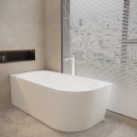 Wanna wolnostojąca narożna lewa AVOLA z pokrywką WHITE - 150 x 75 cm