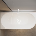 Wanna wolnostojąca narożna lewa AVOLA z pokrywką WHITE - 150 x 75 cm