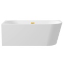 Wanna wolnostojąca narożna prawa AVOLA z pokrywką MIRROR GOLD - 150 x 75 cm