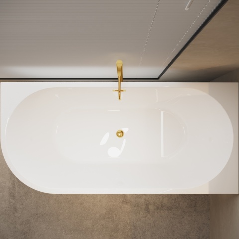 Wanna wolnostojąca narożna prawa AVOLA z pokrywką MIRROR GOLD - 150 x 75 cm Wanna wolnostojąca narożna prawa AVOLA z pokrywką MIRROR GOLD - 150 x 75 cm