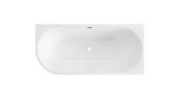 Wanna wolnostojąca narożna prawa AVOLA z pokrywką WHITE - 150 x 75 cm