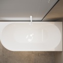 Wanna wolnostojąca narożna prawa AVOLA z pokrywką WHITE - 150 x 75 cm