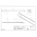 Listwa spadkowa do szkła lewa 170 cm Gun Metal