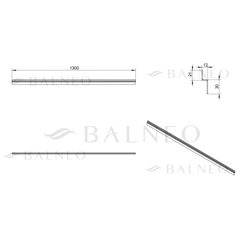 Listwa spadkowa podłogowa czołowa 130 cm Gun Metal Listwa spadkowa podłogowa czołowa 130 cm Gun Metal
