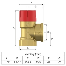 Zawór bezpieczeństwa Flamco Prescor 1 1/4'' 3,0 bar