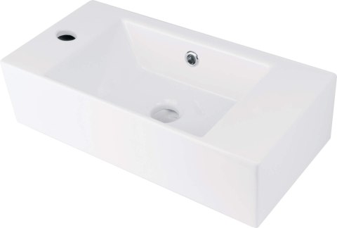 Umywalka ceramiczna nablatowa/ścienna z miejscem na baterię - lewa Umywalka ceramiczna nablatowa/ścienna z miejscem na baterię - lewa