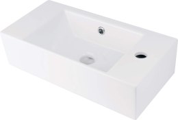 Umywalka ceramiczna nablatowa/ścienna z miejscem na baterię - prawa