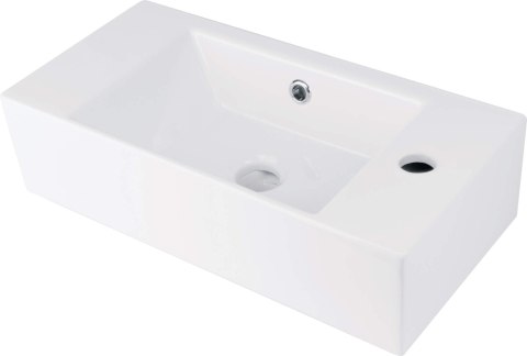 Umywalka ceramiczna nablatowa/ścienna z miejscem na baterię - prawa Umywalka ceramiczna nablatowa/ścienna z miejscem na baterię - prawa