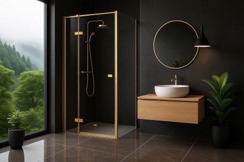 DRZWI PRYSZNICOWE ATLAS BRUSH GOLD 80 L