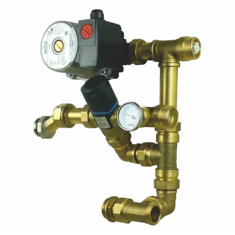 Grupa pompowa C. W. U. RZT z zabezpieczeniem przeciwpoparzeniowym, zaworem Afriso i pompą Wilo ZRS