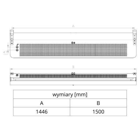 Kurtyna powietrzna bez wymiennika ciepła Slim N-150 RAL7016 Flowair Kurtyna powietrzna bez wymiennika ciepła Slim N-150 RAL7016 Flowair