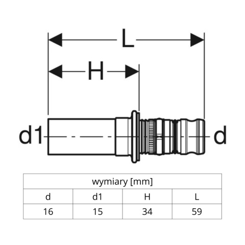 Złączka przejściowa Geberit Mepla do Geberit Mapress 15/16x2,5