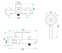 BATERIA WANNOWA JS-11803BG ONTARIO ZŁOTA SZCZOTKOW
