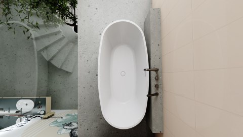 Bateria wannowa 4-otworowa z zestawem prysznicowym