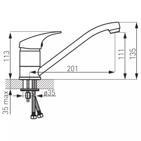 Bateria zlewozmywakowa stojąca Leed-Breeam FERRO ONE
