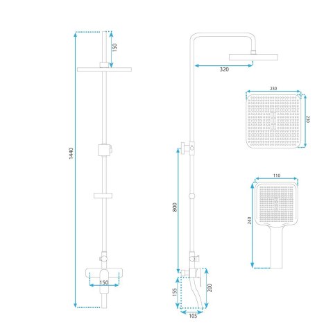 ZESTAW NATRYSKOWY MY2021-77H ARGUS TYTAN