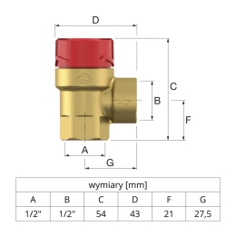 Zawór bezpieczeństwa Flopress 1/2'' 3,0 bar FLAMCO