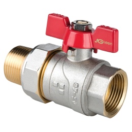 Zawór kulowy prosty z półśrubunkiem GW/GZ 3/4'' PN30 VALVEX GREEN