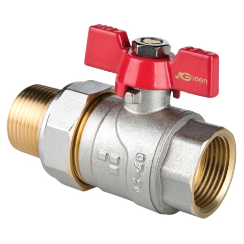 Zawór kulowy prosty z półśrubunkiem GW/GZ 3/4'' PN30 VALVEX GREEN