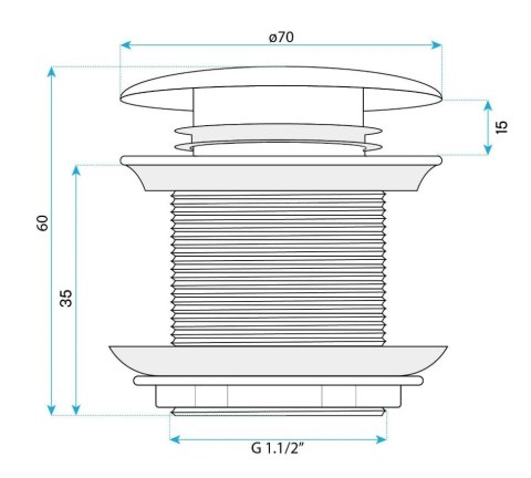 KOREK UNIWERSALNY DO WANNY CHROM