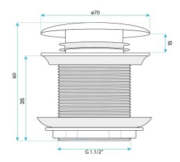 KOREK UNIWERSALNY DO WANNY ZŁOTY