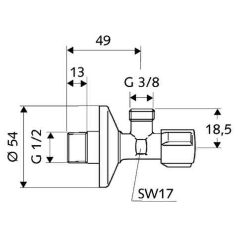 Zawór kątowy z funkcją regulacji SCHELL COMFORT 1/2'' (DN15)
