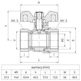 Zawór kulowy Perfekt System PHA-002 PN30 3/4'' (DN20) PERFEXIM