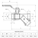 Zawór kulowy z filtrem Perfekt System PHA-006 PN30 1/2'' (DN15) PERFEXIM