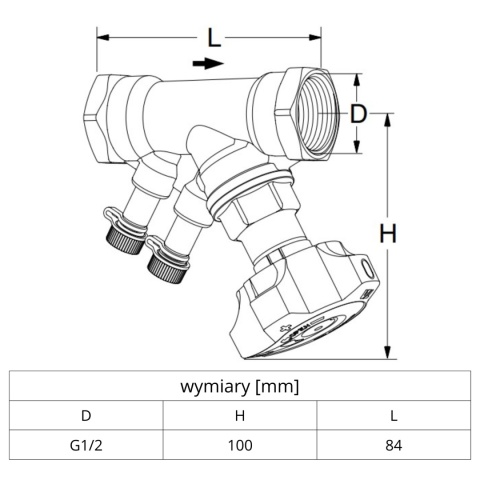 Zawór równoważący z króćcami pomiarowymi PN25 1/2'' (DN15) IMI STAD