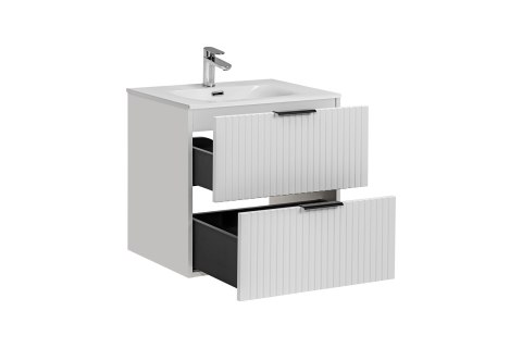 Szafka pod umywalkę 60cm biała ryflowana ADEL WHITE