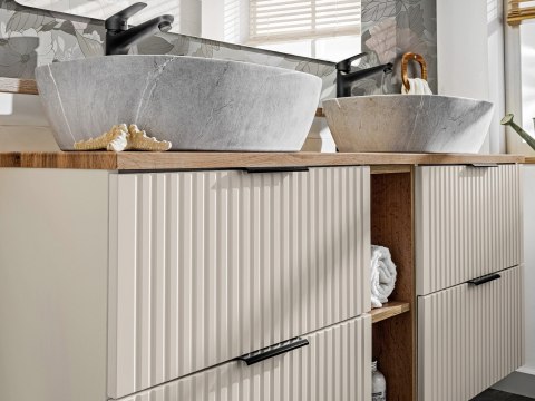 Szafka pod umywalkę 80cm kaszmir ryflowana ADEL CASHMERE