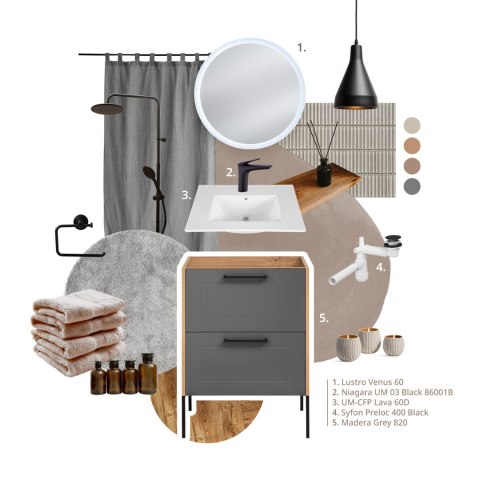 Zestaw meblowy 60cm z umywalką meblową Lava